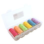 SEW EASY COLLECTION - Fine Quilting Thread 100% Cotton 6Pc Pack - mixed solid  50/2 1100m asst cols