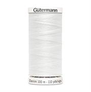 GUTERMANN - Thread Denim 100M 100% Polyester - 1016 white