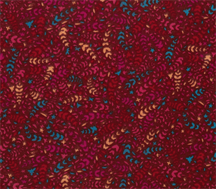 Flannelette Fern Print - Red