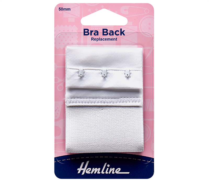 Hemline H777.19.W | White 1 Hook Magnetic Bra Back Extender | 19mm