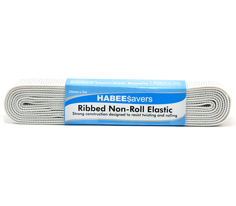 White Non-Roll Ribbed Elastic