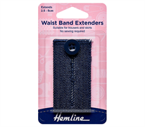 Waist Band Extender - Mid Blue Button Type