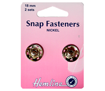 18mm sew-on snap fasteners, nickel