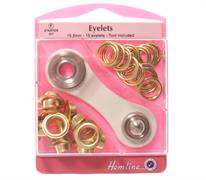 Eyelets starter 15 piece kit, gold