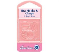 Bra Hooks & Clasps - 12mm - 2 Sets - Clear