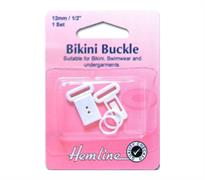 Bikini buckle set, white 12mm