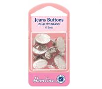 Buttons - Jeans button, leaf with star design, nickel 16mm