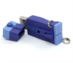 USB 2GB Zipper Chunky With Ball Chain - Two Tone Blue