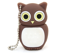 USB 2GB Owl Egbert With Ball Chain - Brown and White
