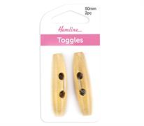 Light Wooden Toggles 50mm 2pc