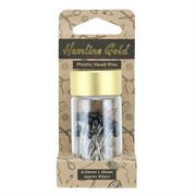 HEMLINE GOLD - Black Plastic Head Pins - 60pcs/jar 0.58 x 38mm pins