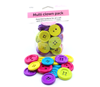 Buttons - Bulk pack - Multi Clown Pack (Colour 02)