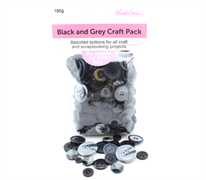 Buttons - Bulk pack - Black and Grey Craft Pack