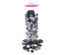 Buttons - Bulk pack - Assorted Black Designs and Sizes