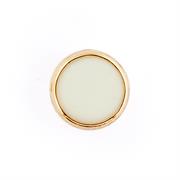 HEMLINE BUTTONS - Stylish Gold Rim Shank Button - white 11mm