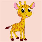 COLOURME - Paint By Numbers 20Cm X 20Cm - cute giraffe