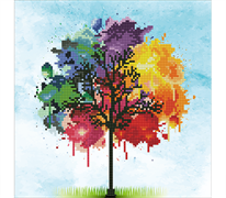 Diamond Art -  Rainbow Tree - 30 x 30 cm