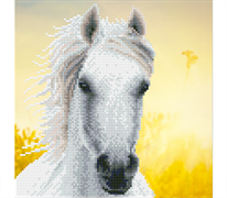 Diamond Art -  White Horse - 30 x 30cm