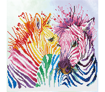 Diamond Dotz Rainbow Zebras - 40 x 40cm
