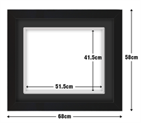 Black Frame with Black Mat Board DDF11.B515X415MB