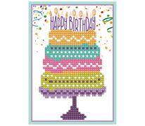 Diamond Dotz Greeting Card - Happy Birthday Cake - 12.6 x 17.7cm