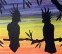 Batik Australian Silhouette Panels - Cockatoo