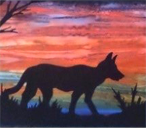 Batik Australian Silhouette Panels - Dingo