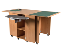 Craft Plus MKII V2 Cutting Table - With Ironing Board - Teak (Fits Mega Insert)