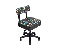 Limited Edition Gaslift Sewing Chair Black Colourful Fluoro