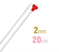ADDI Knitting Needle 20cm X 2.00mm - aluminium heart