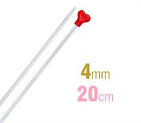 ADDI Knitting Needle 20cm X 4.00mm - aluminium heart
