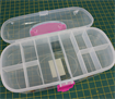 Large Sewing Box - Clear with Pink Trim
