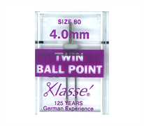 Klasse Twin Ball Point Size 80 - 4.0mm Machine Needles - Grey