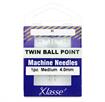 KLASSE NEEDLES - Machine Needle Twin-Ballpoint Size 80/4.0Mm - 1 per cassette