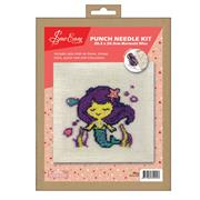 SEW EASY COLLECTION - Punch Needle Kit With Frame (8In  X 8In ) - mermaid bliss