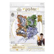 SEW EASY NEEDLECRAFT - No Count Cross Stitch Kit - Hogwarts Crest Sketch Floral