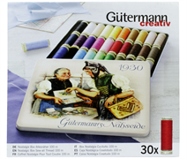 GUTERMANN - Nostalgic Box Sew-All Thread - 30 reels - 100m tin 1930 basics