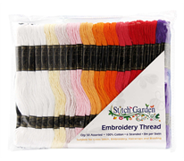Stitch Garden - Embroidery Thread - 8m X 50 Skeins Assorted 100% Cotton in PVC Pouch